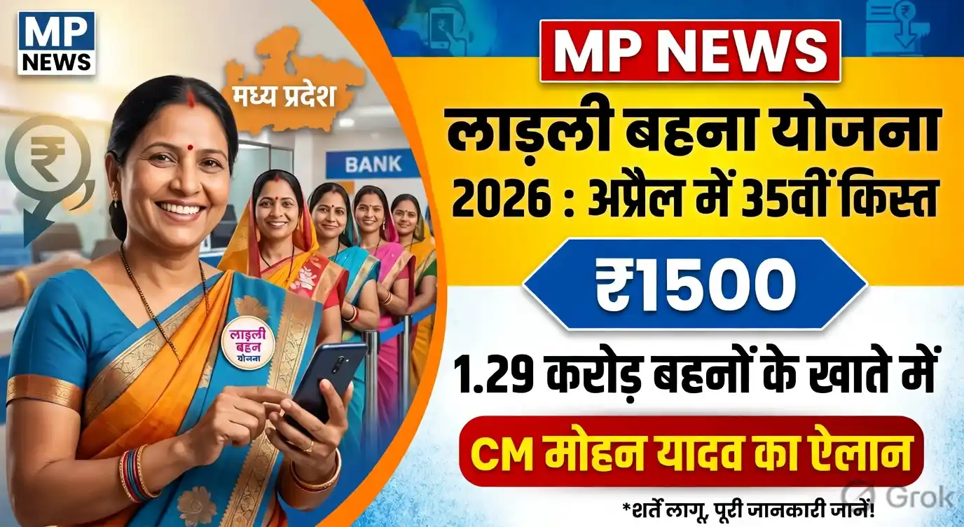 ladli behna yojana 35 kist kab aayegi 2026 : अप्रैल में 1.29 करोड़ बहनों के खाते में 1500 रुपये, CM मोहन यादव का बड़ा ऐलान