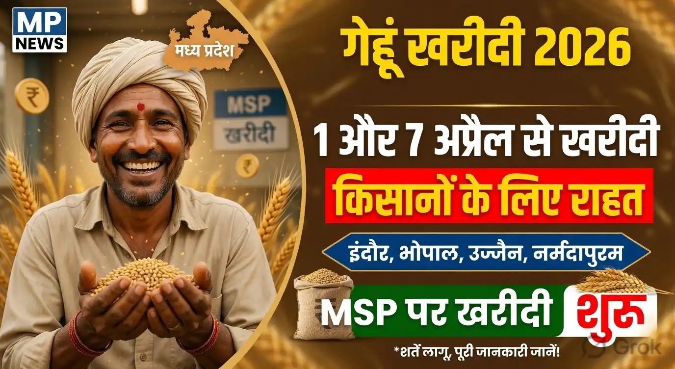 MP NEWS : मध्यप्रदेश में गेहूं MSP उपार्जन 2026 शुरू, इंदौर उज्जैन भोपाल और नर्मदापुरम में 1 अप्रैल से खरीदी, बाकी संभागों में 7 अप्रैल से पर खरीदी