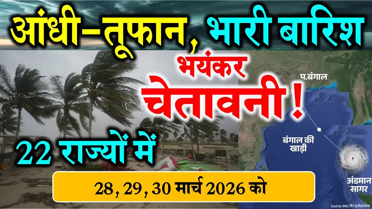 MP NEWS : MP में 29 मार्च से मौसम बदलेगा. 6 संभागों में बादल-बारिश-आंधी का अलर्ट. 40 जिलों पर असर.